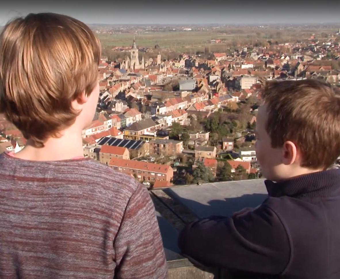 Individueel bezoek en met gezin, boekje voor kinderen, uitzicht op de toren